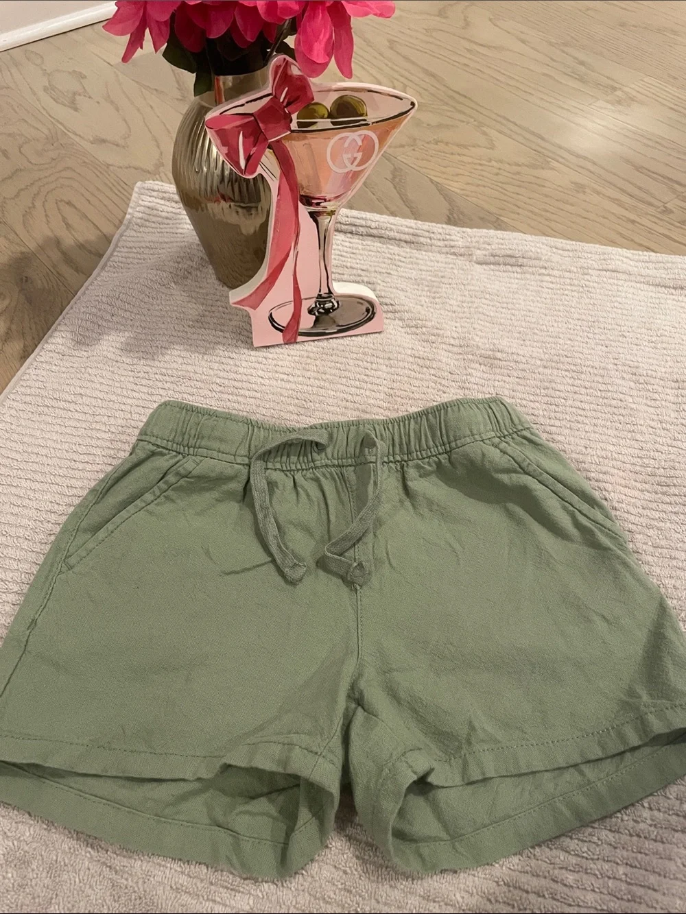 Cat & Jack Sage Green Drawstring Athletic Shorts